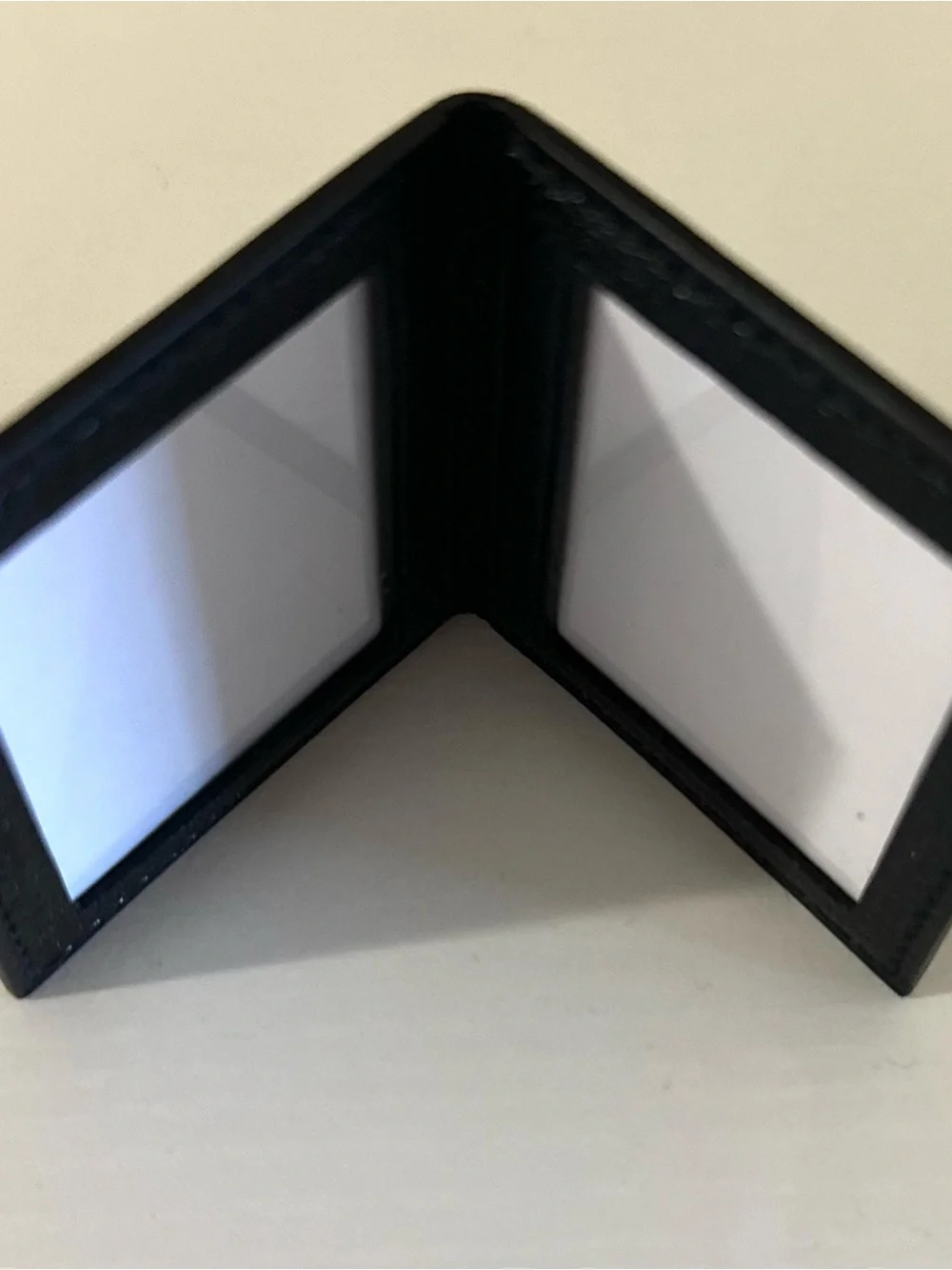 HERMÈS Black Leather Compact Photo Holder